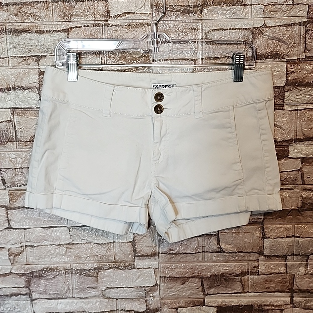 Express White Soft Denim Shorts